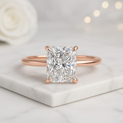 Radiant Cut Man Made Diamond Eco Friendly Diamond For Custom Engagement Ring