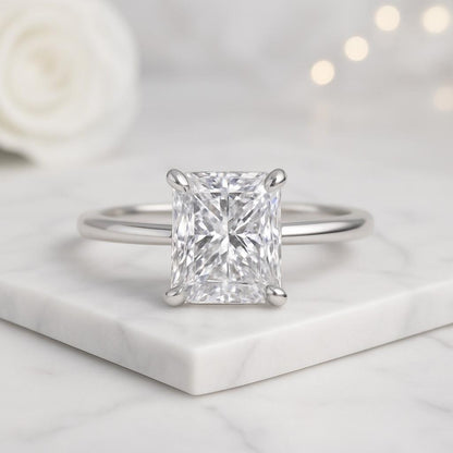 Radiant Diamond Engagement Ring Set