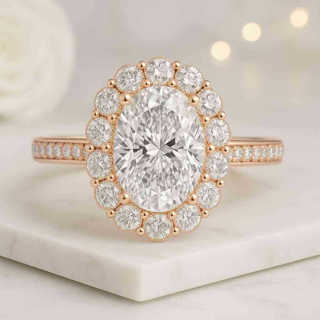 Real 14k White Gold Diamond Engagement Ring