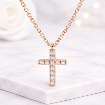 Religious Birthday Gift, Everyday Cross Charm Pendant Necklace
