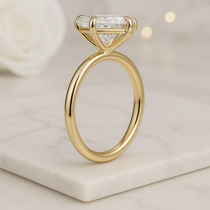 Ring for Her Solitaire Ring Anniversary Ring Gift for Women 14K Yellow Gold Radiant Cut Engagement Ring