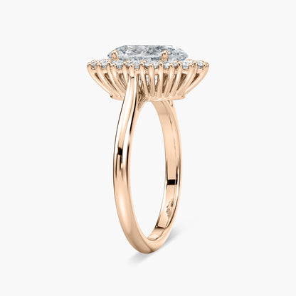 Oval Lab Grown Diamond Vintage Halo Engagement Ring