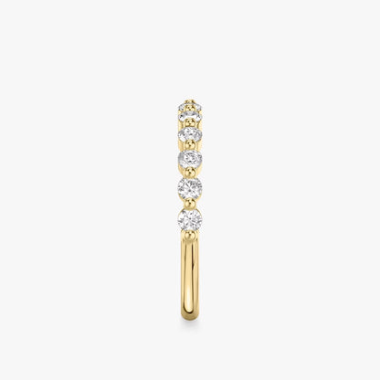 Rose Gold Single Shared Prong Half Diamond Eternity Wedding Band
