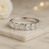 Asscher Cut Bezel Set Diamond Wedding Band