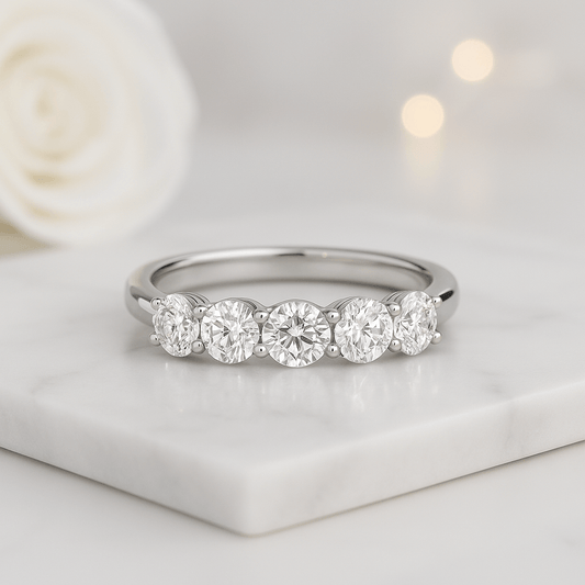 Round 5 Stone Diamond Ring