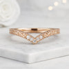 Round CVD Diamond Curved Wedding Band