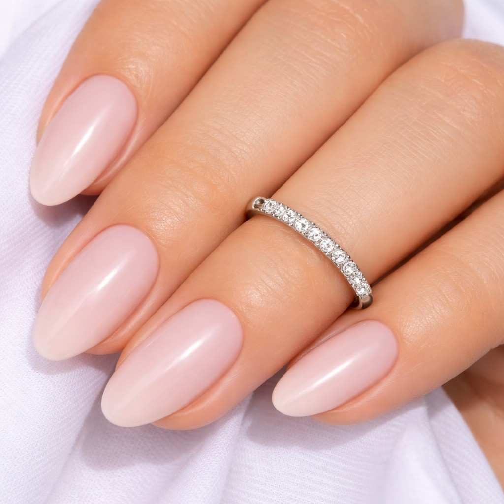 Round Cut Colorless Moissanite Pave Wedding Band Ring, 14k Solid Gold Full Eternity Ring, Minimalist Moissanite Band, Bridal Ring Set
