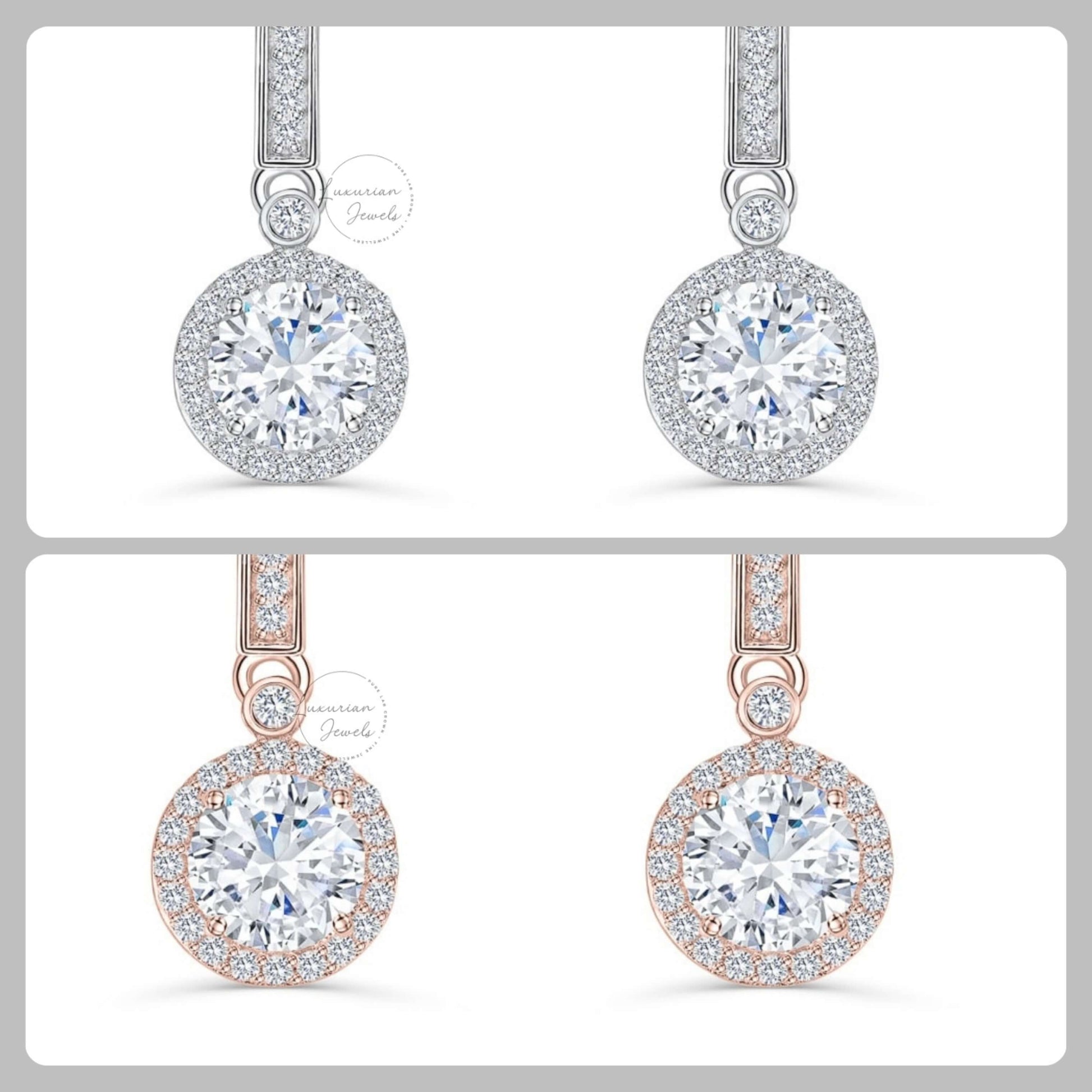 Round Cut Eco Friendly Diamond Circle Drop Earrings
