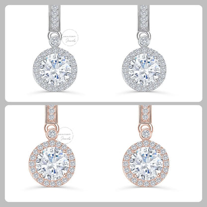 Round Cut Eco Friendly Diamond Circle Drop Earrings