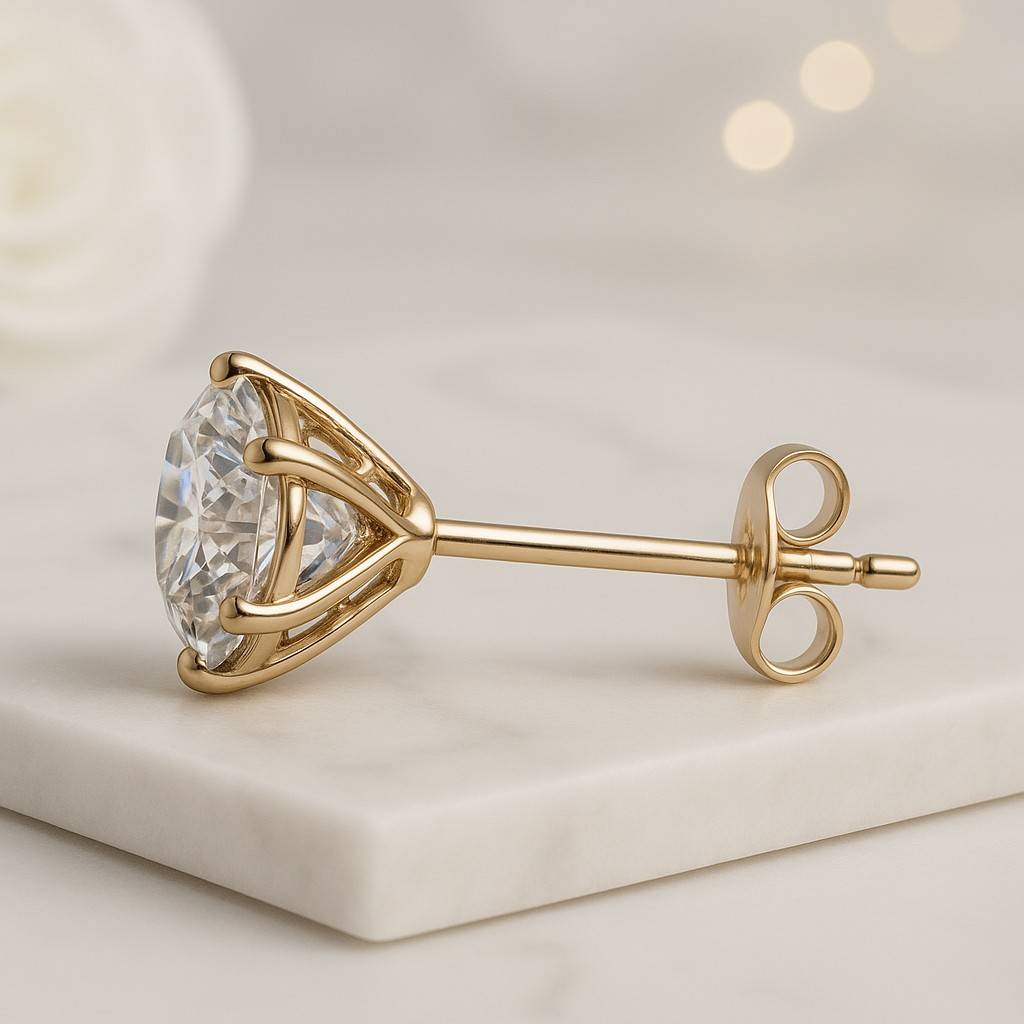round cut lab diamond dangle drop earrings eco friendly diamond bridal earrings