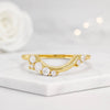 14K Gold Round Cut Lab Grown Diamond Curved Stacking Wedding Band