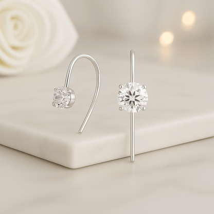 Round Cut Lab Grown Diamond Stud Earrings