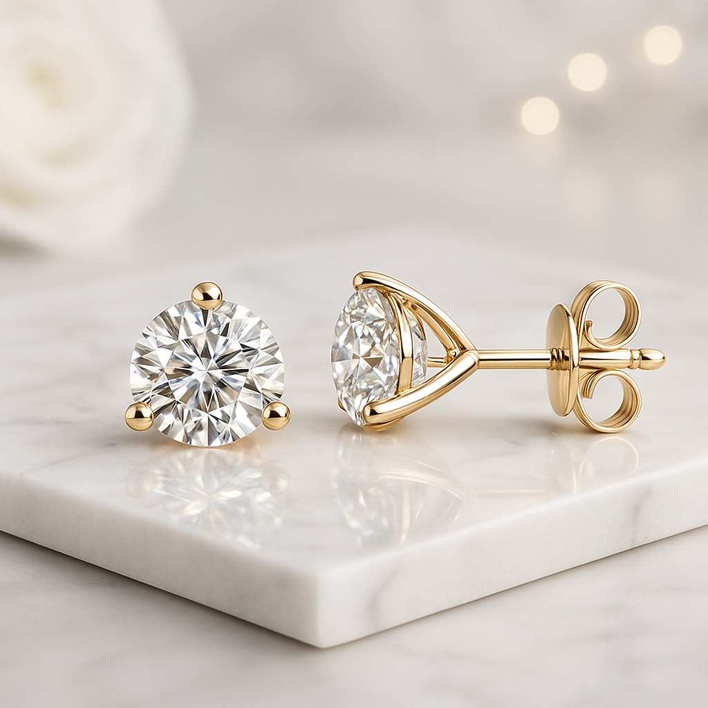 round cut lab grown diamond wedding earrings round diamond studs diamond stud earrings for women