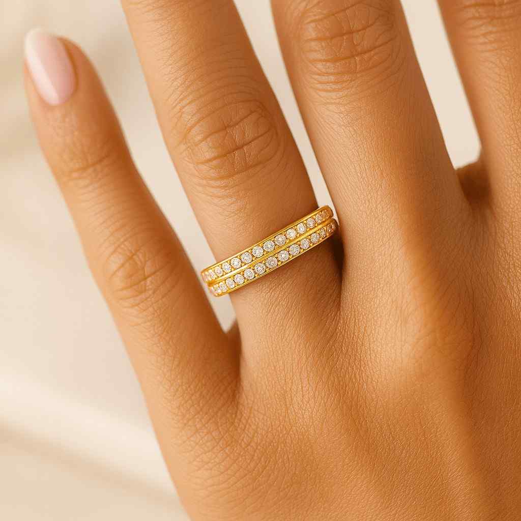 Round Cut Moissanite Diamond Band
