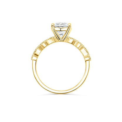 Round Cut Prong Set Half Eternity Diamond Ring In 18k Gold