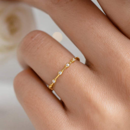 Round Diamond Promise Ring Petite Diamond Ring Band