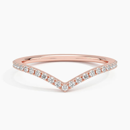 Round Diamond V Shape Band