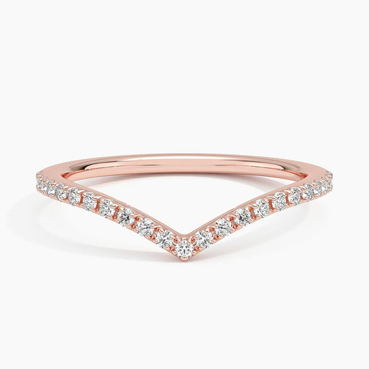 Round Diamond V Shape Band