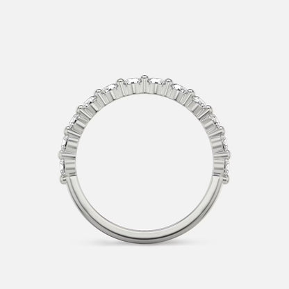 Round Engagement Rings, Half Eternity Pave Ring