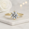 Round Cut Pinched Solitaire Diamond Ring