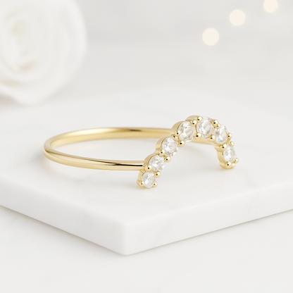 Round Rose Cut Diamond Wedding Band
