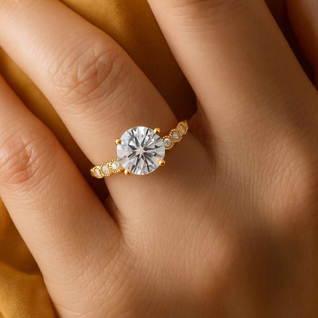 Round Solitaire Lab Diamond Engagement Lab Grown Engagement Ring Solitaire diamond ring Gift for her
