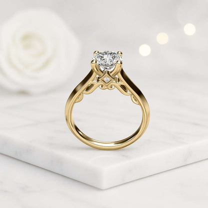 Round cut Lab Grown Diamond Ring, E VVS2 14k Gold Solitaire Engagement Ring, IGI Certified
