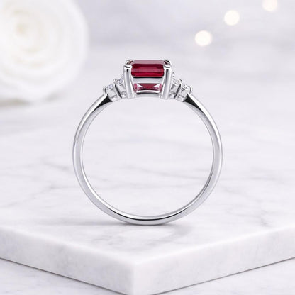 Ruby Curved Wedding Band 14K Gold with Lab Grown Ruby Chunky Fluid Design Stackable Ring Modern Minimalist Pinky Ring Unique Statement Band
