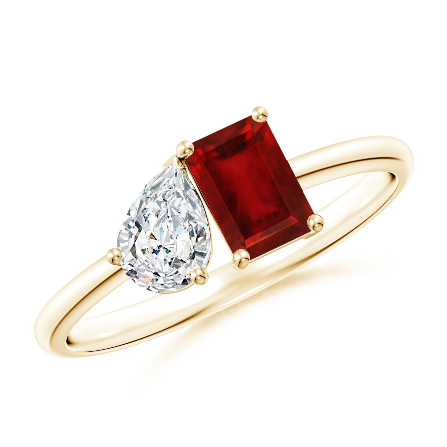 Ruby Pear Diamond Ring
