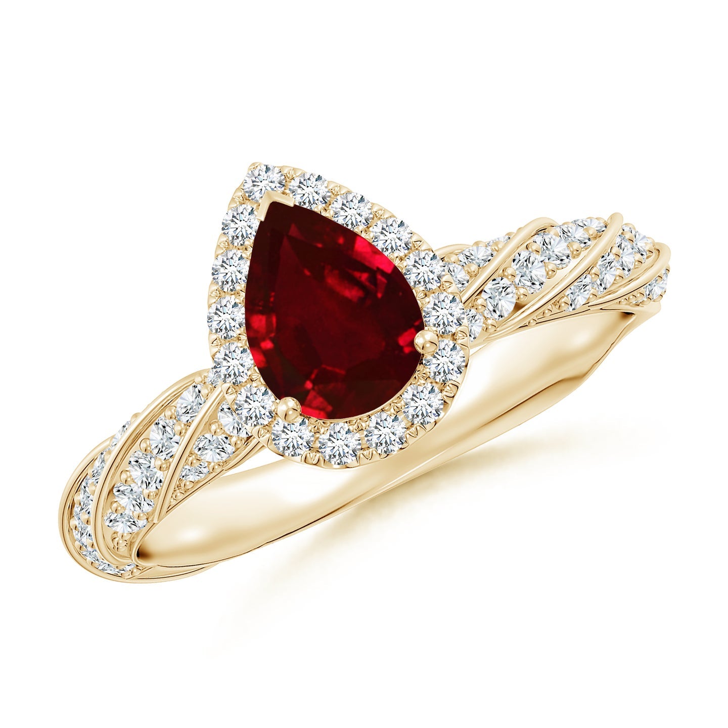 Ruby Pear Shaped Engagement Ring