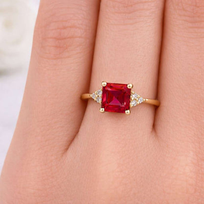 Ruby Wedding Band, Solid Gold Ruby Ring, Womens Pave Ruby Band, 14k Gold Marriage Ring, Ruby Stacking Wedding Ring, Ruby Jewelry Ring
