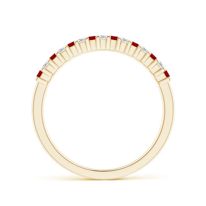 Ruby and Diamond Princess Cut Eternity Ring 