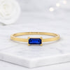 14k Solid Gold Minimalist Blue Sapphire Ring Women Dainty Statement Ring