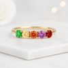 Solid Gold Rainbow Sapphire Band