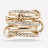 14K Gold Multi-Link Moissanite Diamond Ring, Chunky Connector Ring
