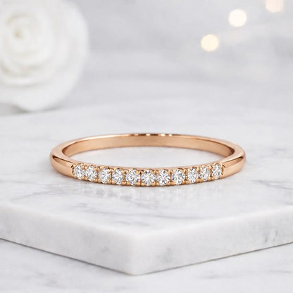 Seven Stone Ring Round Cut Diamond Anniversary Ring Real Lab Grown Diamond Ring Anniversary Ring for Women Birthday Gifts 10k 14k 18k Gold
