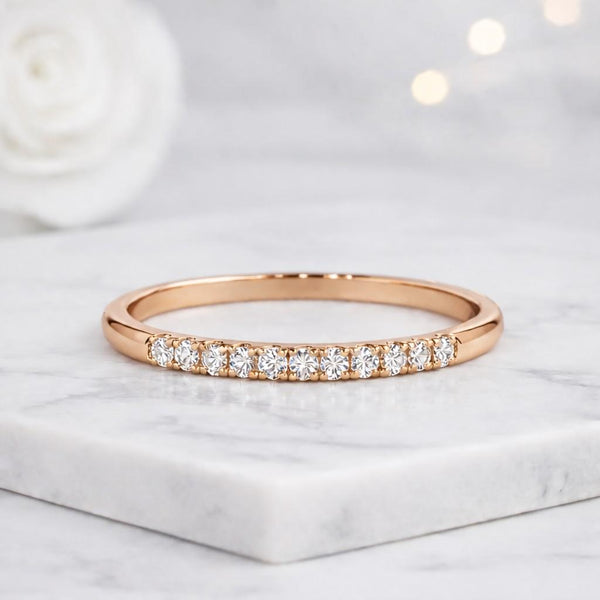 Seven Stone Ring Round Cut Diamond Anniversary Ring Real Lab Grown Diamond Ring Anniversary Ring for Women Birthday Gifts 10k 14k 18k Gold
