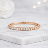 14K Gold Round Cut Lab Grown Diamond Half Eternity Stacking Ring