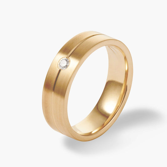 Simple Diamond Wedding Band, 14k Solid Gold Minimalist Marriage Ring