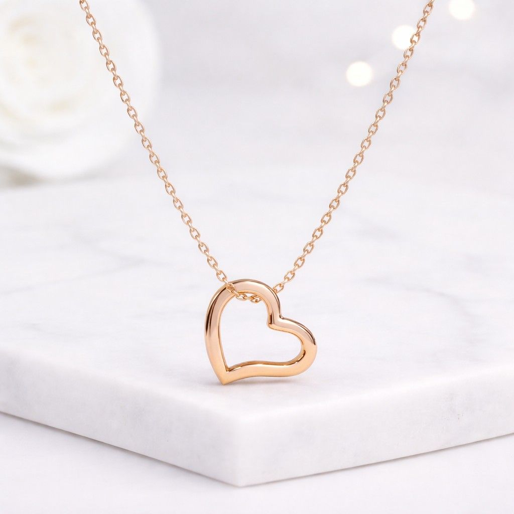 Simple Heart Pendant  Floating Heart Pendant 