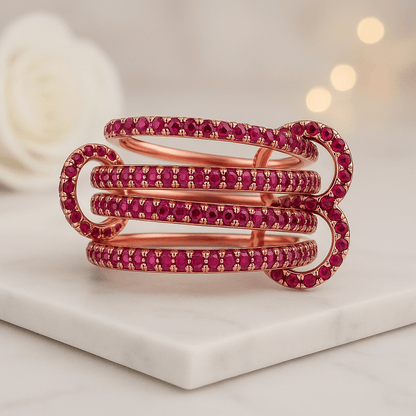 Solid 14K Yellow Gold Ruby Ring