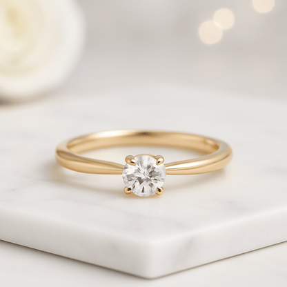 Solid Gold Dainty Marriage Rings Women