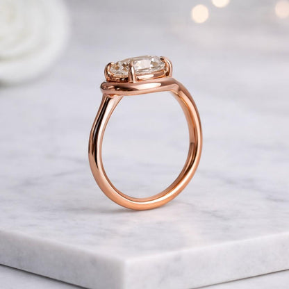 Solid Gold Marquise Stacking Ring Unique Marquise Ring Full Eternity Marquise Wedding Band Real Lab Grown Diamond Wedding Band Stacking Ring
