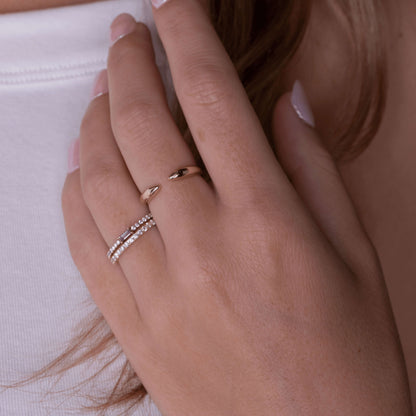 Solid Gold Minimalist Cuff Ring for Her