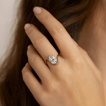 Solitaire Coffin Shaped Black Moissanite Engagement Ring Solitaire Engagement Ring Statement Ring Wedding Ring Minimalist  White Gold Ring
