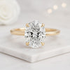 Oval Cut Moissanite Diamond Solitaire Engagement Ring