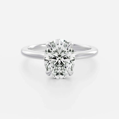 Solitaire Oval Moissanite Engagement Ring for Women