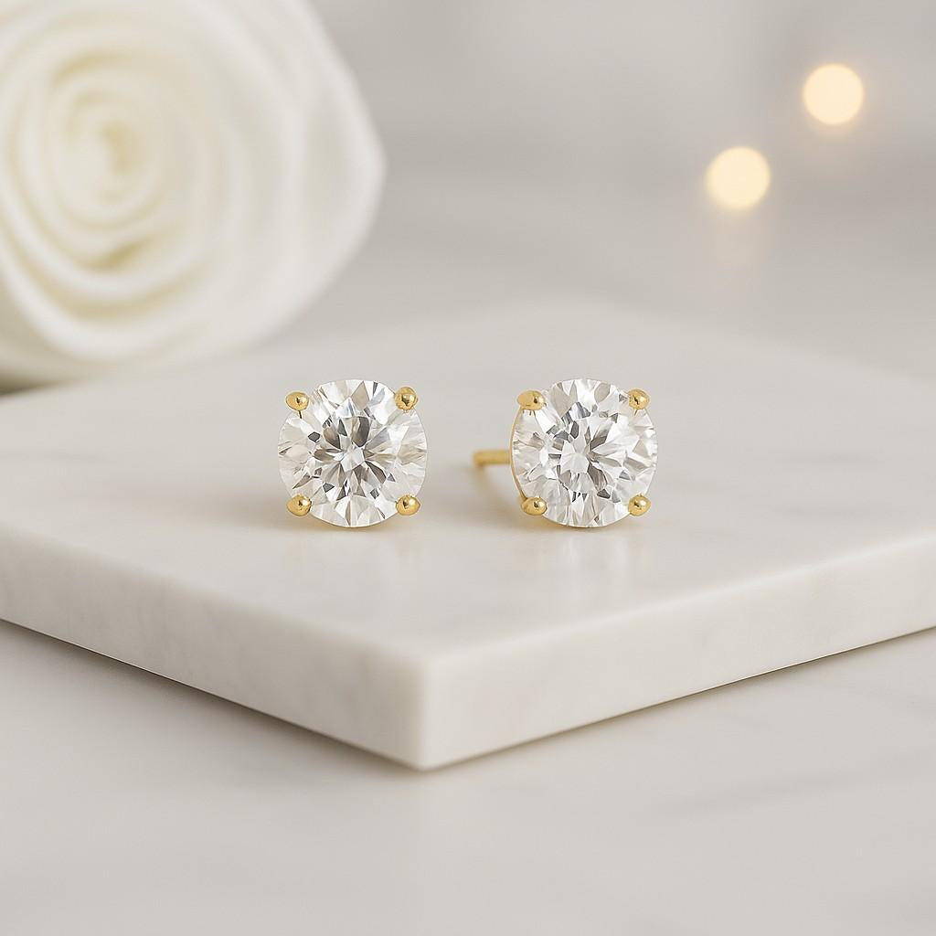 Solitaire Stud Earring Gift For Her