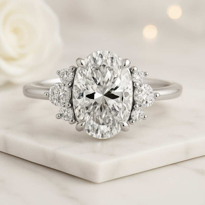 Solitaire ring Oval cut Diamond Ring Engagement Ring