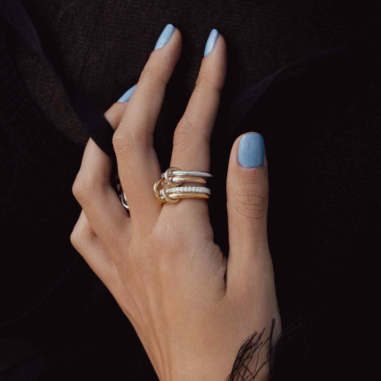 Spinner Stacker Ring Mixed Metal Jewelry